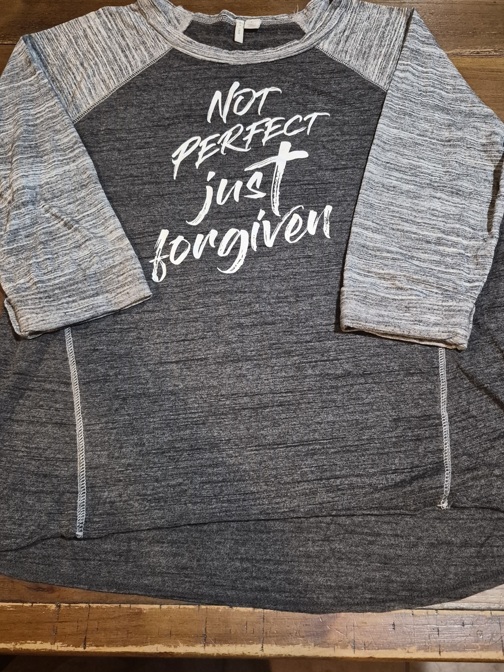 Cato "Not Perfect Just Forgiven" Raglan Graphic Tee
